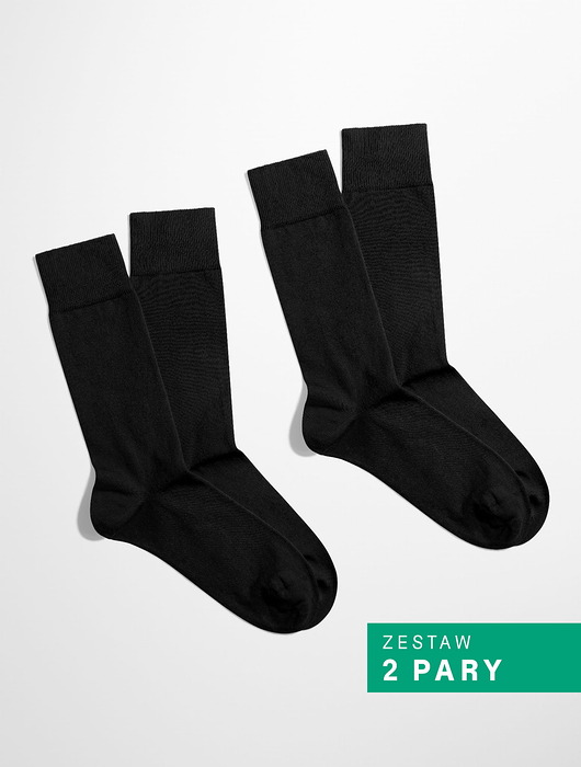 skarpetki damskie Skarpetki Essential - Noir Elegance - Czarny - Zestaw 2 pary (unisex)