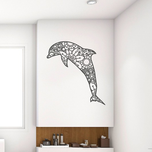 Naklejka Delfinek - kolekcja Sea Mandala trochę na ścianę