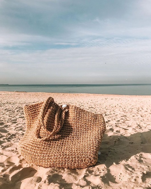 torby na ramię Torba kosz ze sznurka jutowego beżowa