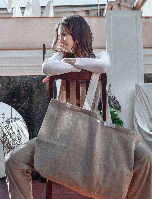 ECO VEGAN BALI White Bag LEN 100% MARII ANEETT