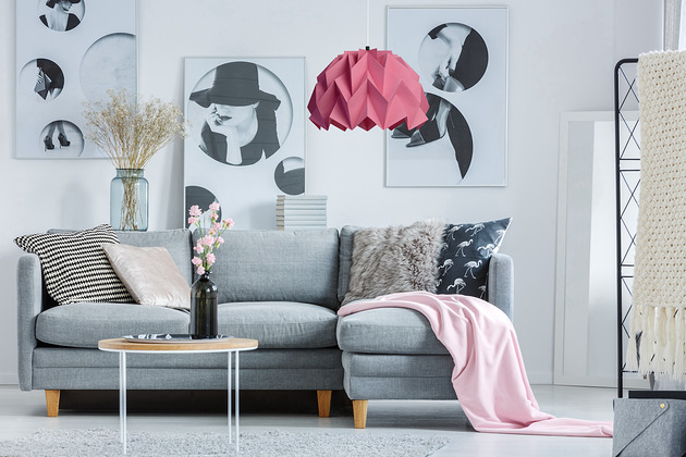lampy wiszące Lampa wisząca origami ICEBERG L różowa