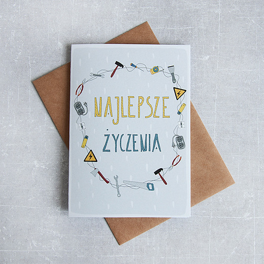 Kartka męska Narzędzia Gosia Sendlewska