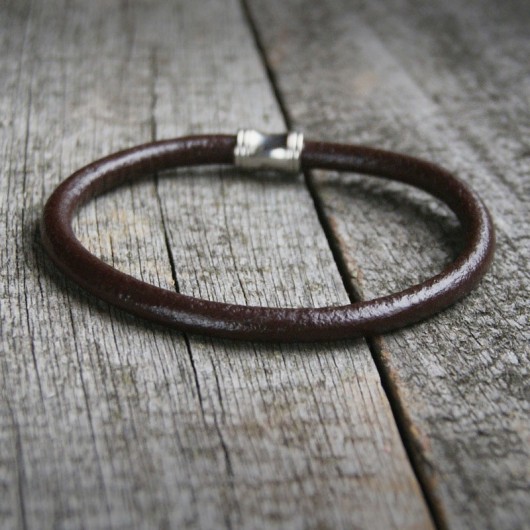 biżuteria męska męska bransoletka : SKÓRA : simple brown