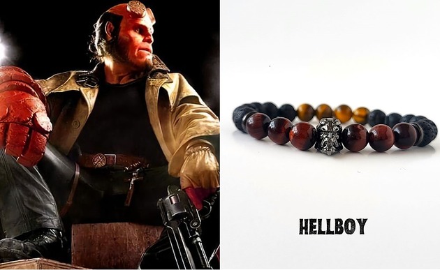 biżuteria męska Bransoletka męska HELLBOY- bawole oko, lawa, tygrysie oko