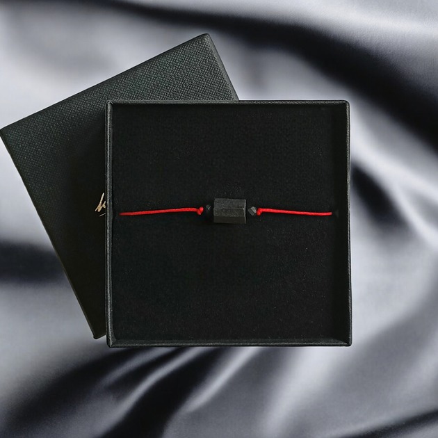 biżuteria męska Ochronna bransoletka - czarny turmalin, onyks : czerwony sznurek