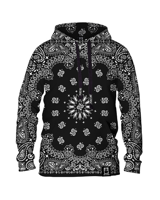 bluzy męskie Męska Bluza z kapturem DR.CROW Bandana Black