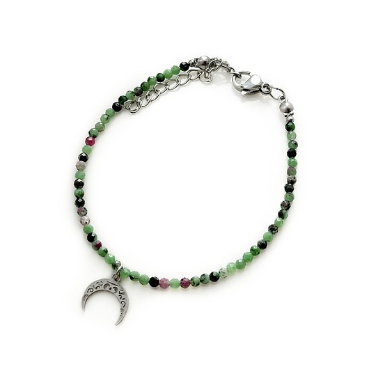 bransoletki z kamieni naturalnych Bransoletka zoisyt z rubinem, róg obfitości, kamienie naturalne