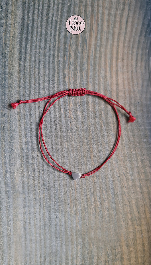 bransoletki na sznurku Bransoletka LOVE serce rodowany mosiądz