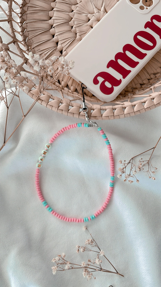 breloki Charms do telefonu  MAMA pinky mint