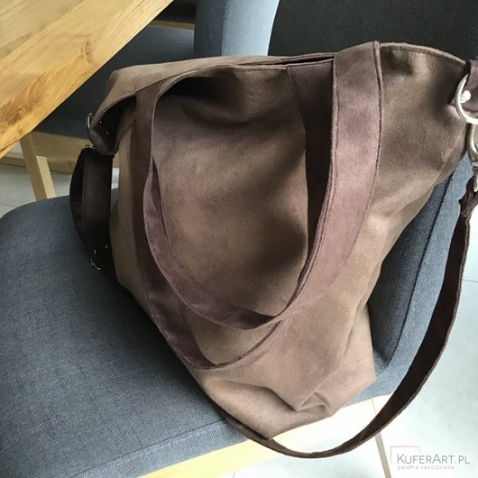 torby na ramię Torba hobo XXL - brąz, czelokada