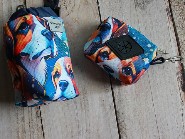 dla zwierząt różne Zestaw saszetka na smaczki i woreczki # beagle