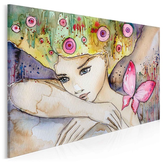 22701 Obraz na płótnie - KOBIETA MOTYL - 120x80 VAKUdsgn
