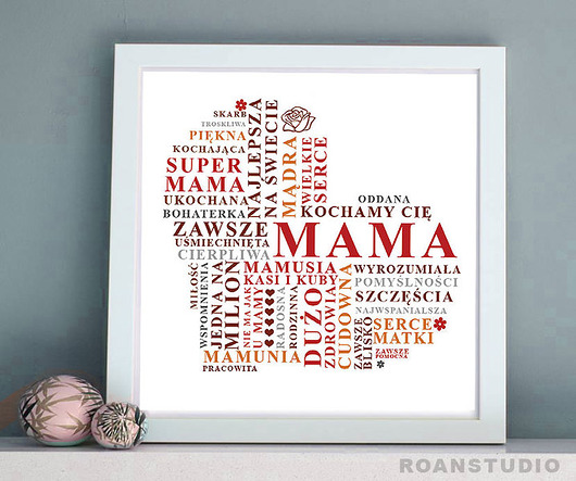 Obrazek plakat na Dzień Mamy serce Roan Studio