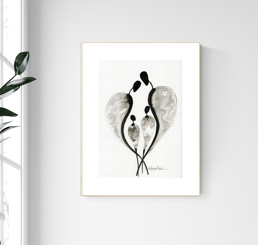 grafika A4 wykonana ręcznie, abstrakcja Krystyna Siwek Art