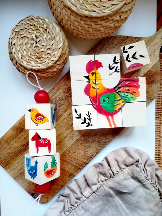 klocki i zabawki drewniane Klocki folk