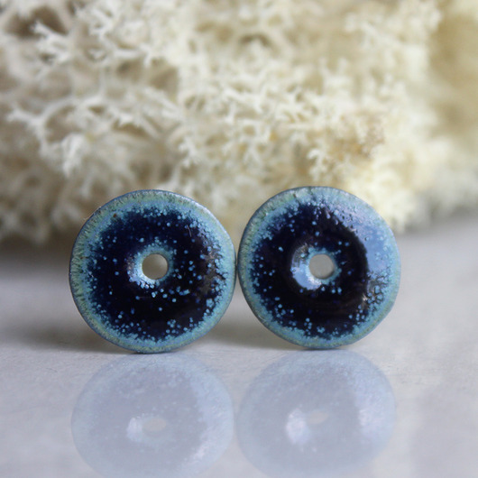 kolczyki ceramiczne DONUTS/stal chirurgiczna/