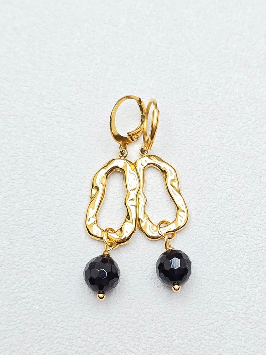 kolczyki - inne Młotkowane Owale z Granatami