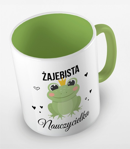 kubki Kolorowy kubek z hasłem ŻAJEBISTA NAUCZYCIELKA - mix kolorów