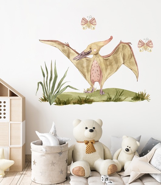 naklejki ścienne do pokoju dziecka Naklejka na ścianę dinozaur latający pteranodon nalepka do pokoju dziecka