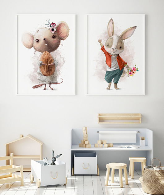 Zestaw plakatów Myszka i Zając HOG STUDIO
