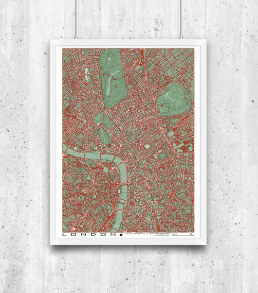 Plakat London - plan miasta minimalmill