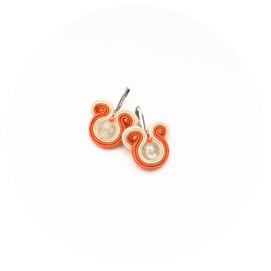 Kolczyki soutache mini pomarańcza maanuela