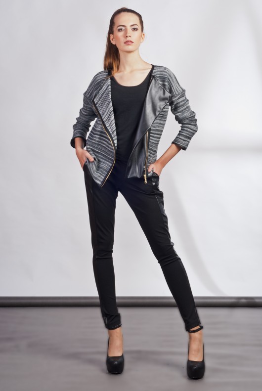 Asymmetric cardigan with zipper Lanti