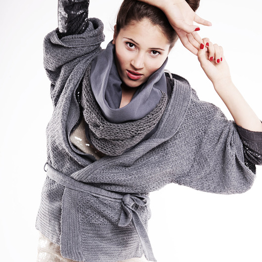 Dresowy Komin Ash Grey z Warkoczem CADOaccessories