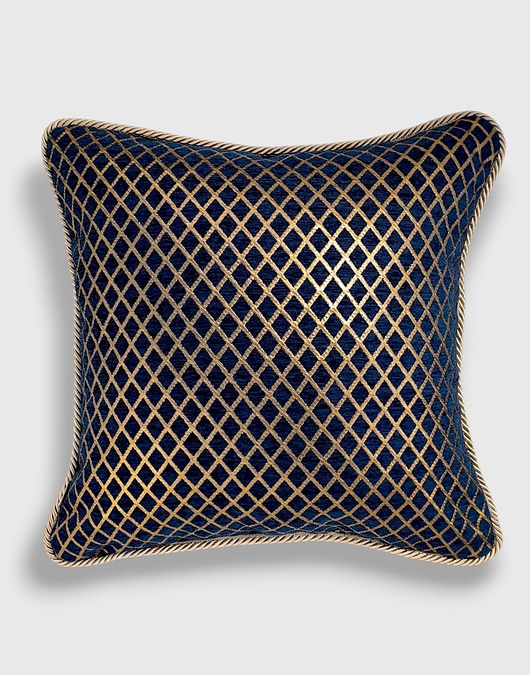 poduszki, poszewki - różne Granatowo-złota poduszka dekoracyjna 45x45 Beatrix