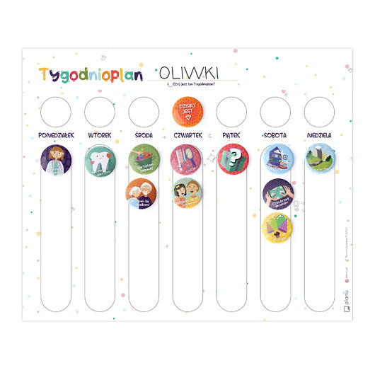 gry edukacyjne dla dzieci Magnetyczny TygodnioPlan Przedszkolaka/ucznia na lodówkę- zestaw podstawowy