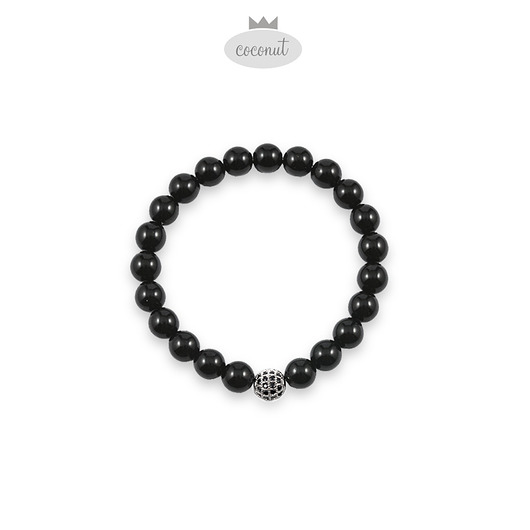 biżuteria męska Męska bransoletka BLACK na gumce