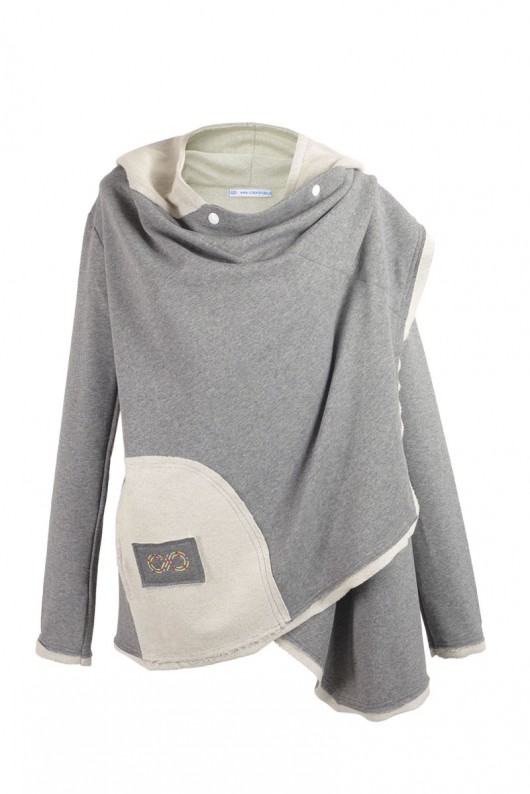 Hoodie/coat peacock feather grey Colorshake