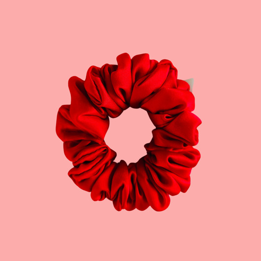 gumki do włosów Gumka jedwabna, scrunchie, frotka płomienna  czerwień MIDI