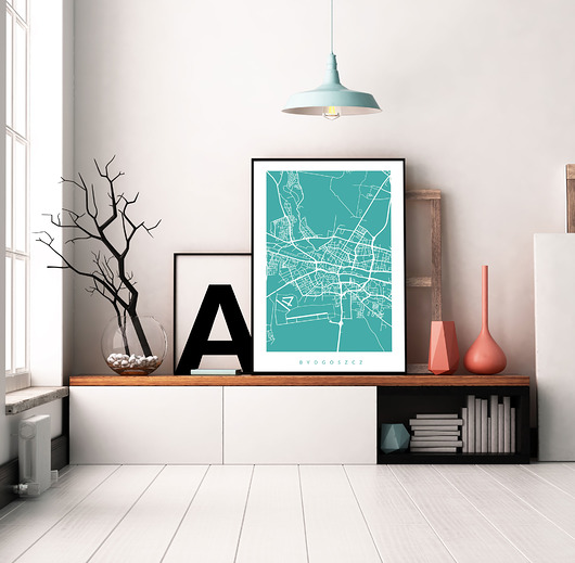 BYDGOSZCZ - PLAKAT B2 mapa miasta PLAKATY GEOMETRYCZNE