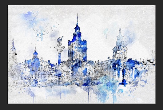 plakat panorama WARSZAWA mARTsie