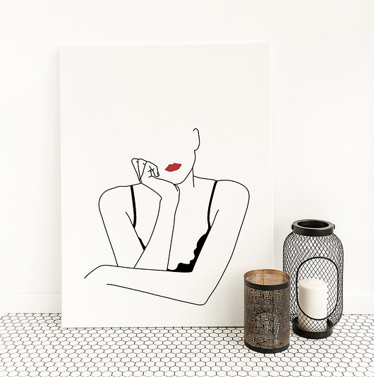 Red Lips 02- print Paperblue Studio