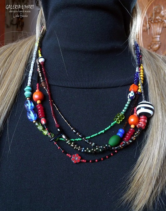 Boho. Bajecznie kolorowy naszyjnik handmade Galeria Limart