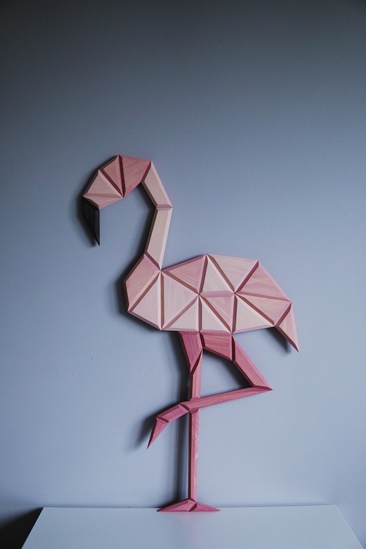 dodatki - różne drewniany flaming na ścianę