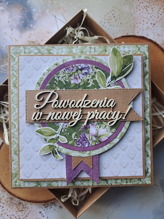 kartki scrapbooking Kartka na pożegnanie w pracy
