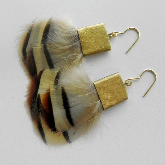 kolczyki z piórami PIÓRKO kolczyki
