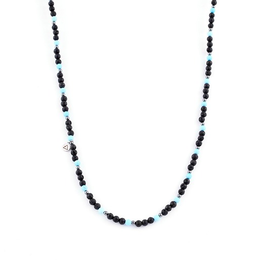 biżuteria męska Krótki naszyjnik z Lawy i Turkusu
