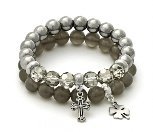 Silver hematite, grey agathe & smokey crystals. Lavoga