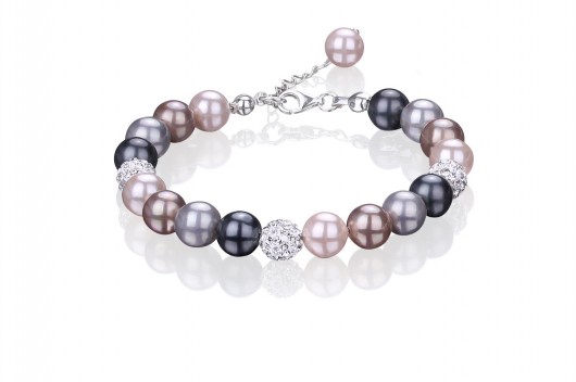 BRANSOLETKA z pereł + kryształki KPS7b Coccola JEWELLERY