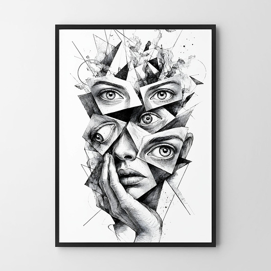plakaty Plakat Oczy abstrakcja
