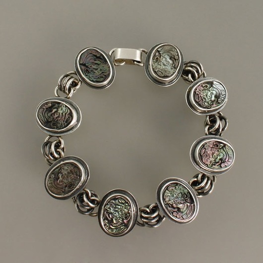 bransoletki wire wrapping Kamee - bransoletka