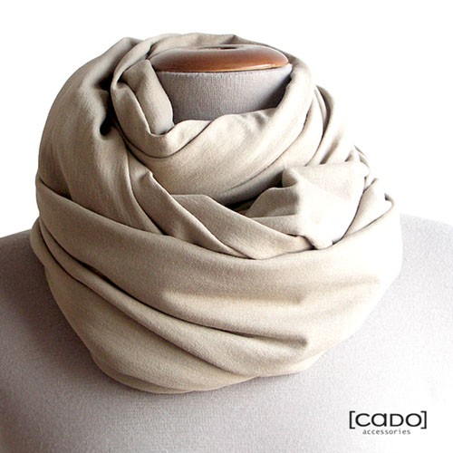 DZIANINOWY KOMIN TUBA SZAL - beż CADOaccessories