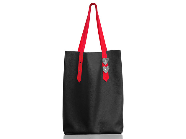 torby na ramię Czarny worek skórzany