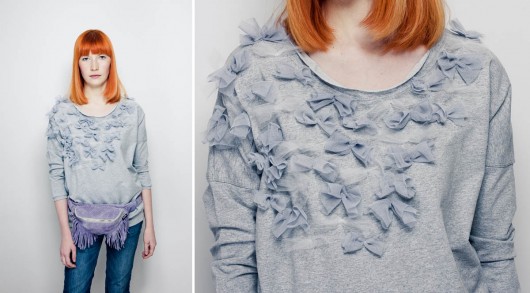 Bluza z kokardkami szara S M  Benni
