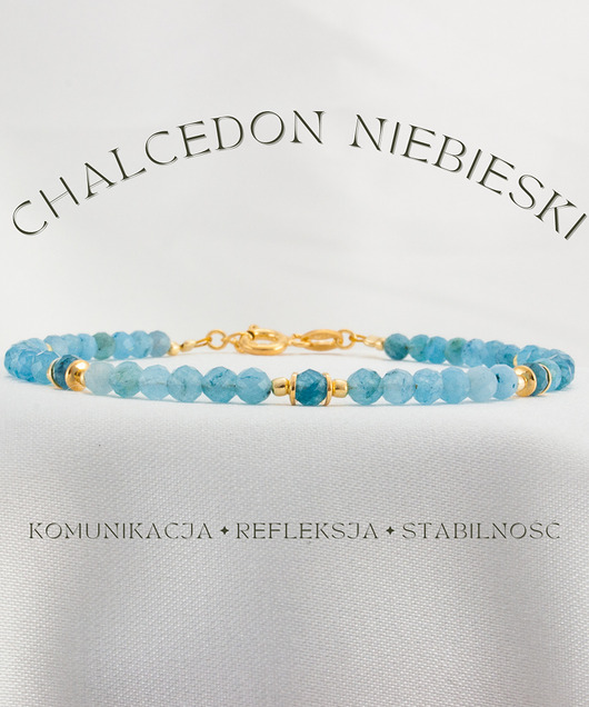 bransoletki z kamieni naturalnych Chalcedon Niebieski Bransoletka