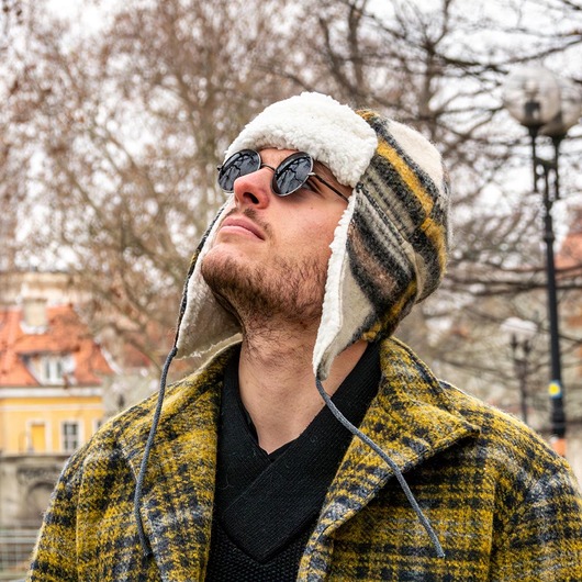 czapki i kapelusze męskie Ciepła Czapka W Stylu Aviator Z Nausznikami